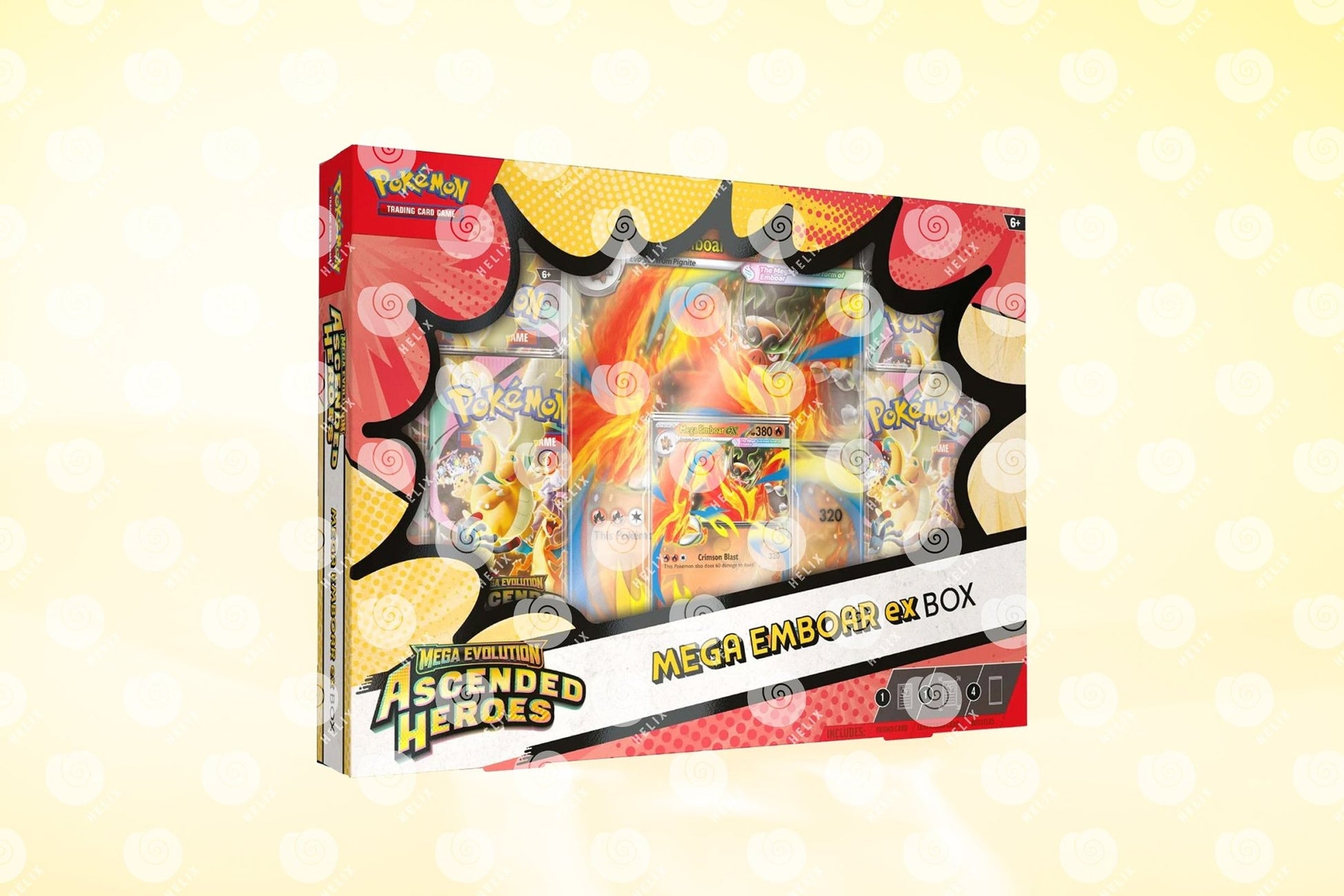 Ascended Heroes Mega Ex Box - Mega Emboar Ex - Helix Coleccionables
